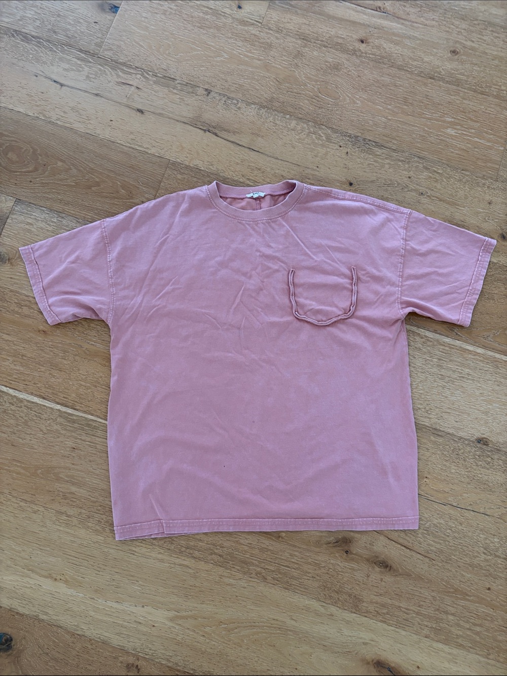 Washed Pink Pocket Tee oversized